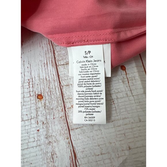 Calvin Klein V-Neck Snake Print Top In Tea Rose Size Small NWT - Picture 5 of 6